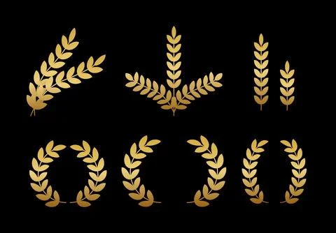 Wheat vector set for logo design Stock Illustration