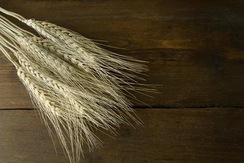 Wheat on wood image background . Фото