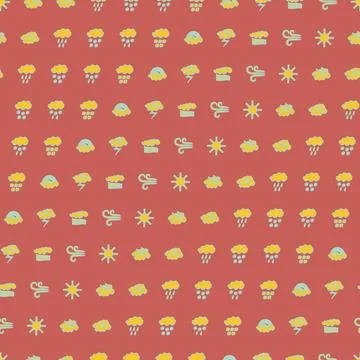Wheather pattern. Wheather symbols seamless pattern. a vector illustration... Stock Photos