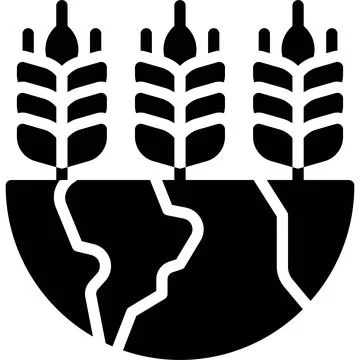 Wheats on Half Earth icon, Earth Day related vector Ilustración de archivo