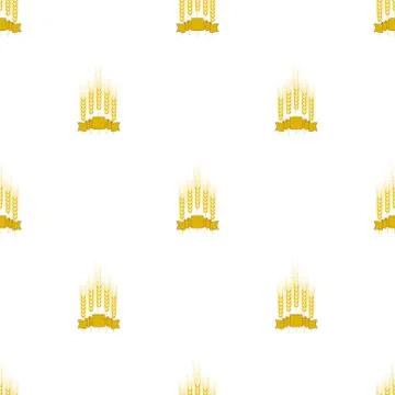 Wheats Ribbon Seamless Pattern Stock Illustration