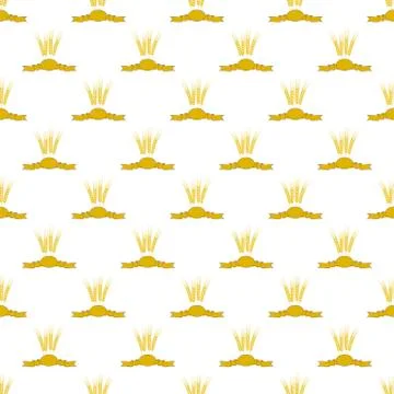Wheats Ribbon Seamless Pattern Stock Illustration