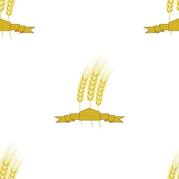 Wheats Ribbon Seamless Pattern. Wheats Ribbon Seamless Pattern. Beer Icons... Stockfoto's