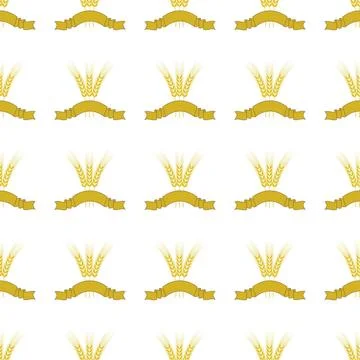 Wheats Ribbon Seamless Pattern Wheats Ribbon Seamless Pattern. Beer Icons ... Stockfoto's
