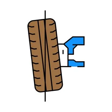 Wheel alignment car mechanic icon color illustration Stock Illustration