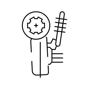 Wheel alignment car mechanic line icon vector illustration Stock Illustration