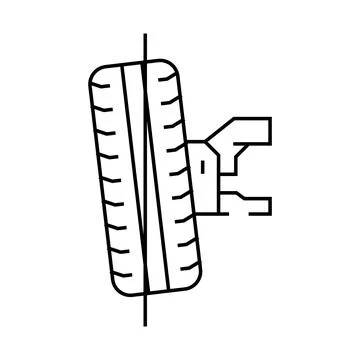 Wheel alignment car mechanic line icon vector illustration Stock Illustration