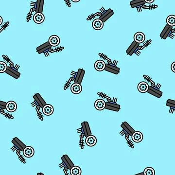 Wheel alignment car mechanic vector seamless pattern Stock Illustration
