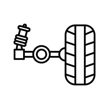 Wheel alignment icon linear logo mark in black and white Stock Illustration