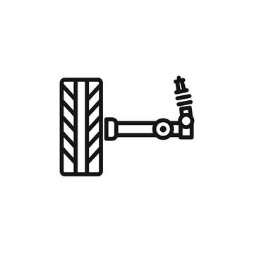 Wheel alignment icon logo sign vector outline Stock Illustration