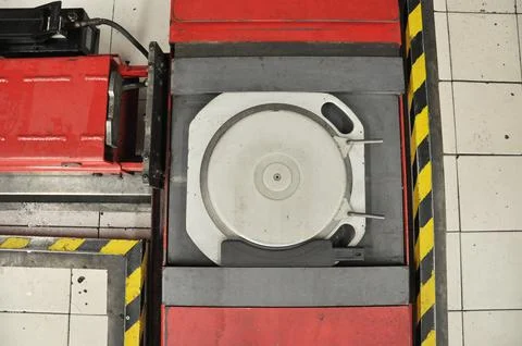 Wheel alignment turntable Stock Photos