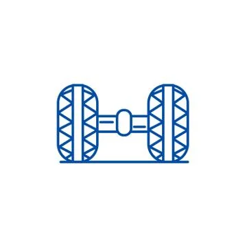 Wheel alignment,garage line icon concept. Wheel alignment,garage flat vector Stock Illustration