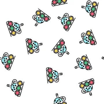 Wheel and balls lotto vector seamless pattern Stock Illustration