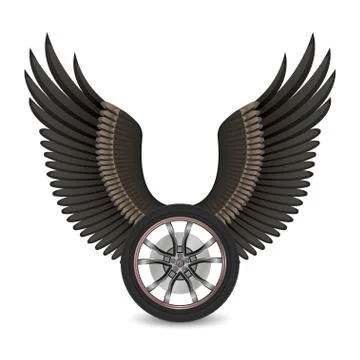 Wheel and Wings Stock Illustration