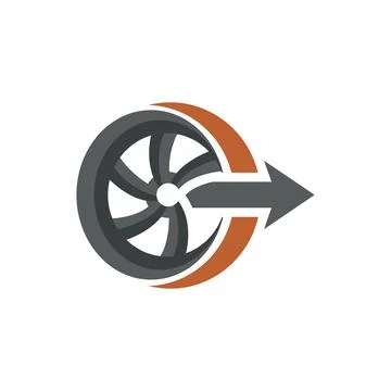 Wheel Arrow Motion Logo Design for Automotive Transport Business Brand Stock Illustration