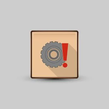 Wheel attention icon Stock Illustration