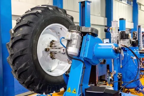 Wheel balancing close up Stock Photos