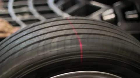 Wheel balancing with computer CU Stock Footage 10588460