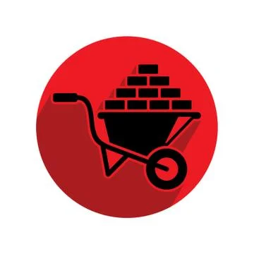 Wheel Barrow With Bricks Stock Illustration