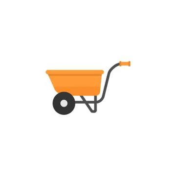Wheel barrow flat icon, build repair Stock Illustration