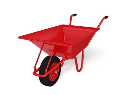 Wheel barrow isolated on white Stock Illustration