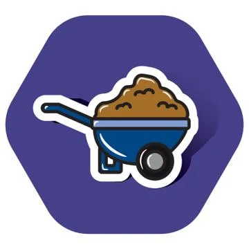 Wheel Barrow With Mud Stock Illustration