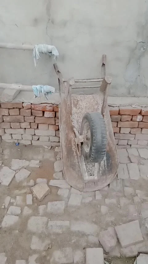 Wheel barrow used in construction sites Stock Footage 322039774