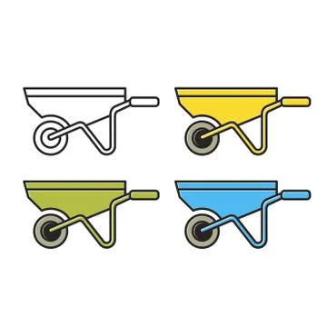 Wheel barrow variations Stock Illustration