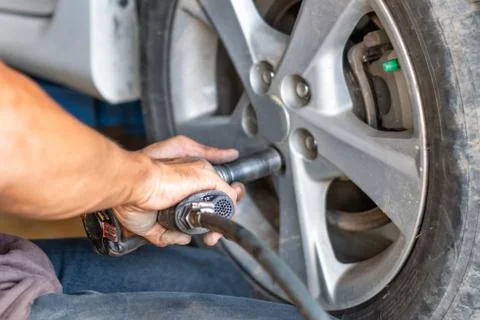 A wheel being removing 写真素材