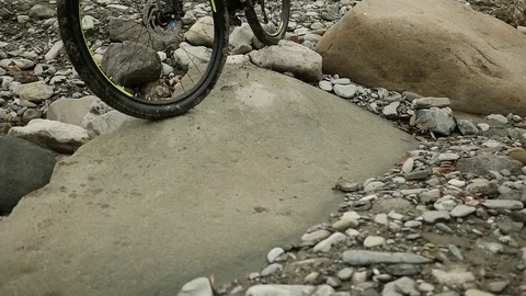 The Wheel Of The Bicycle Is In Motion. Stock Footage 85664632