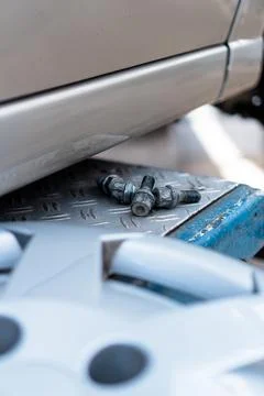 Wheel Bolts on workshop Stock Photos