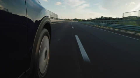 Wheel Of Car On A Highway Stock Footage 239237151