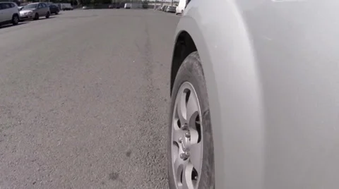 Wheel car motion Side View Stock Footage 38957053