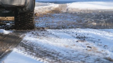 Wheel car winter close-up. Stock Footage 203230089