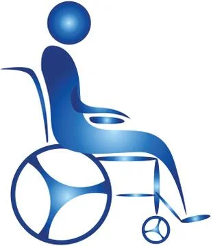 Wheel chair, patient Stock Illustration