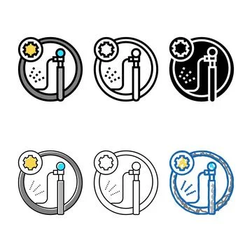 Wheel chambre color icon vector variants flat Stock Illustration