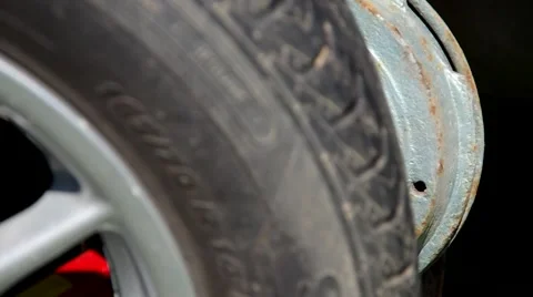 Wheel change Stock Footage 49208137