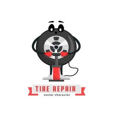 Wheel character image Stock Illustration