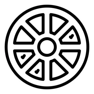 Wheel cipher icon, outline style 스톡 일러스트
