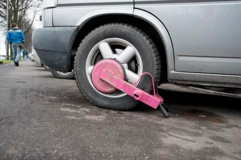 Wheel clamp Stock-Fotos