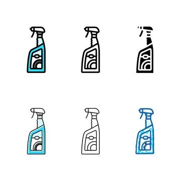 Wheel cleaner range car care color icon vector Stock Illustration