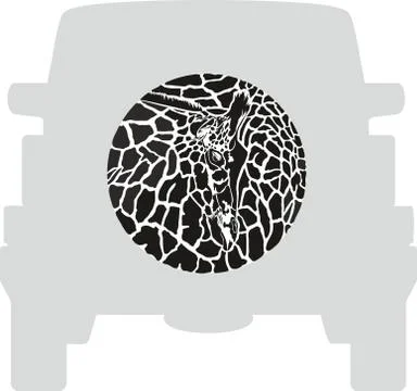 Wheel Cover - Giraffe Stock Illustration