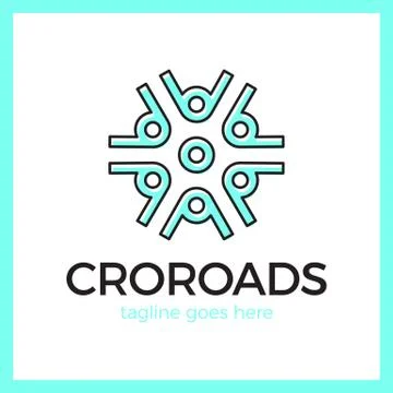 Wheel Crossroad Logotype Stock Illustration