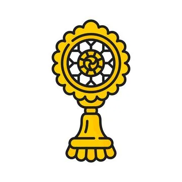 Wheel Dharmachakra buddhism Chamaru knowledge sign Stock-Illustration
