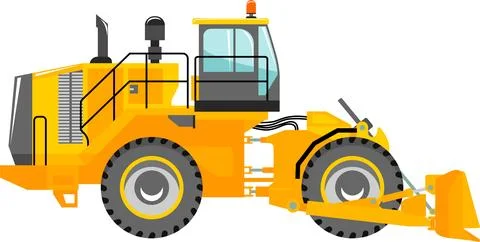 Wheel Dozer Icon in Flat Style. Vector Illustration Stock Illustration