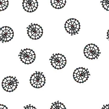Wheel ferris vector seamless pattern Stock Illustration