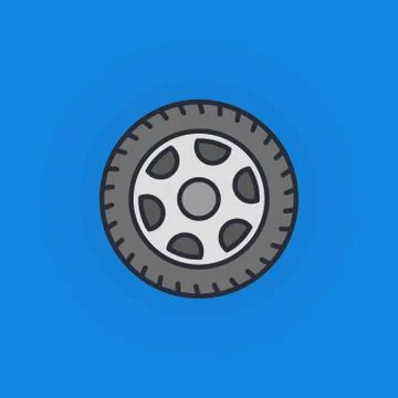 Wheel flat icon Stock Illustration