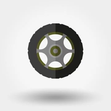Wheel. Flat icon Stock Illustration
