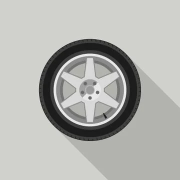 Wheel flat icon Stock Illustration