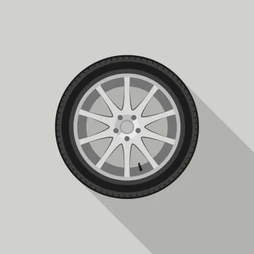 Wheel flat icon Stock Illustration